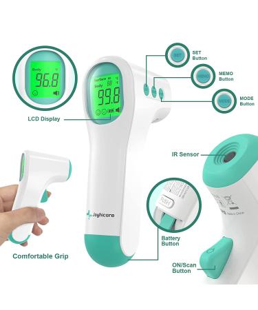 Joyhicare No-Touch Forehead Thermometer for Adults & Babies | Digital Infrared Medical Thermometer with Fever Alert | 2-in-1 Body & Surface | 50 Memories - Buy Online on GoSupps.com
