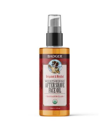 Badger - After-Shave Face Oil, Bergamot & Menthol, Moisturizing Aftershave Oil, Natural After Shave Face Oil for Men, 4 fl oz Glass Bottle