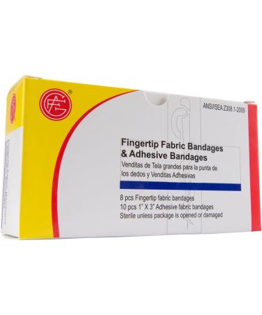 Genuine First Aid Fabric Strips - 10 Standard & 8 Fingertip Bandages | International Shipping - Buy Online on GoSupps.com
