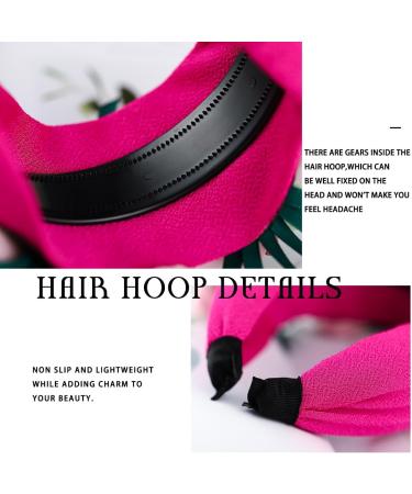 Goresory Pink Rose Flowers Headband Boho Wide Headbands Wedding Floral Hairband Prom Party Festivlal Photo Hair Accessory for Women and Girls - Buy Online on GoSupps.com