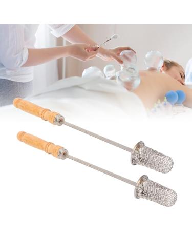 Premium Stainless Steel Cupping Stick Set - Fire-Tied Rods with Wooden Handle - Traditional Reusable Cupping Therapy 2 Pieces for Optimal Health - Buy Online on GoSupps.com