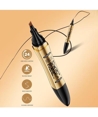 Eyebrow Pen Eyebrow 4 Tip Brow Pencil Eyebrow Pen Eyebrow Pencil Last All-Day Eyebrow Pencil with Fork Tip (Coffee) - Buy Online on GoSupps.com
