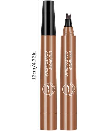 Liquid Eyebrow Pencil Brow Pencil with Fork Tip 4 Point Waterproof Eyebrow Pencil No Smudge Liquid Brow Quick Dry EyeLiner for Long Lasting Light Brown - Buy Online on GoSupps.com