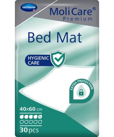 Molicare Premium Bed Mat 5 drops: bed protection insert with absorbent core made of pulp flakes 40x60 cm 30 st 5 drops 40x60cm (30 pieces) 1