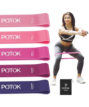 Fitness straps 5 Set Potok resistance tapes in 5 strength Naturlatex fitness band Gymnastics band Resistance Bands with wearing bags for muscle building pilates yoga - Buy Online on GoSupps.com