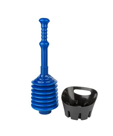 JS Jackson Supplies Blue Bellows Accordion Toilet Plunger with Black Storage Tray - Buy Online on GoSupps.com
