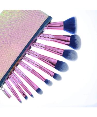 Panysilioer 10 Pieces of Makeup Brush Eye Shadow Blush Foundation Makeup Brush Professional Face Makeup Tool Blue Pink - Buy Online on GoSupps.com