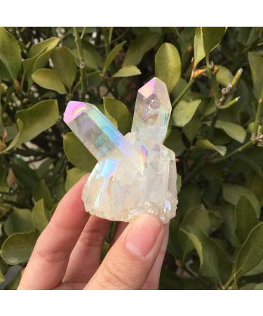 Natural Crystal Rough Gems for Decoration 90-100g White Flame Aura Quartz Crystal Cluster Aura Crystal - Buy Online on GoSupps.com