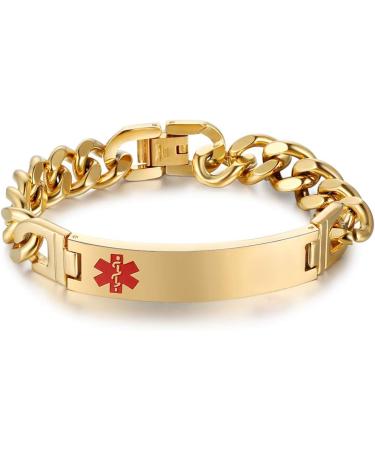 Personalized Medical Alert Bracelets | Emergency Medical ID Bracelets for Men & Women | Durable Stainless Steel Tags - Buy Online on GoSupps.com