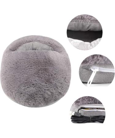 Serlium USB Foot Warmers | Soft Heated Slippers for Winter Office & Home Use - Gray - Buy Online on GoSupps.com