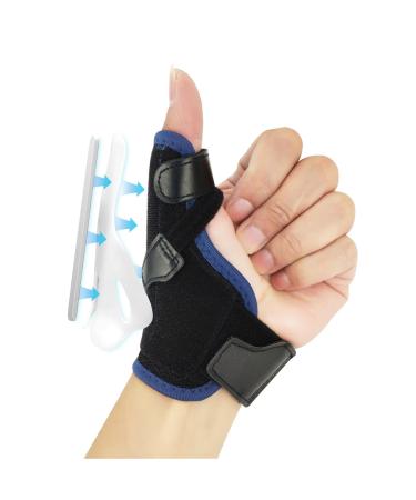 New Upgraded 2 in 1 Thumb Brace Removable Thumb Spica Splint Left Right Hand with 3 Level Stability Reversible Thumb Support for CMC De Quervain's Tendonitis Trigger Thumb (Blue)