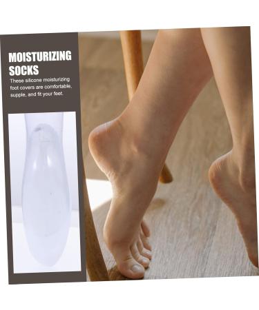 FOMIYES 4 Pairs Silicone Feet Women Socks Bunions Socks Heel Softening Socks Moisture Heel Socks Plantar Socks Silicone Gel Stretchy Gel Socks Moisturiser Foot Socks Silica Gel L 19.5X9.5X1.5CM - Buy Online on GoSupps.com