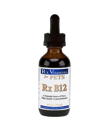 Rx Vitamins Rx B12 for Dogs & Cats - Vitamin B12 Liquid Supplement for Pets - Dog Vitamins for Small & Large Breed - Cat Health Supplies - 4 oz.