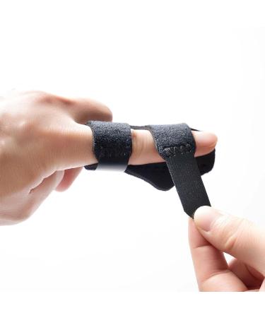 Trigger Finger & Mallet Finger Splints Set | Index & Ring Finger Straightener | 2pc Black Splint Kit - Buy Online on GoSupps.com