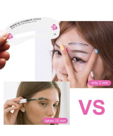Sioppkik 24 Forms Eyebrow Template Set - Reusable DIY Makeup Tool for Perfect Eyebrows | International Shipping Available - Buy Online on GoSupps.com