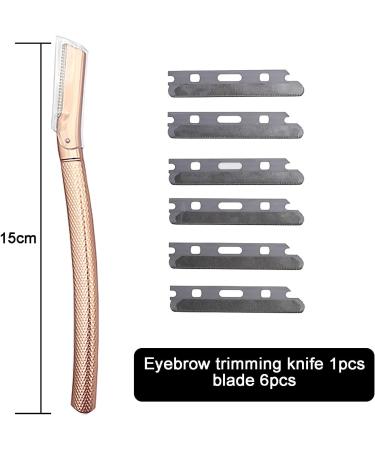 Yoezuo Eyebrows Shaver | 6-Blade Reusable Facial Razor for Men & Women | Rose Gold Eyebrow Razor - Buy Online on GoSupps.com
