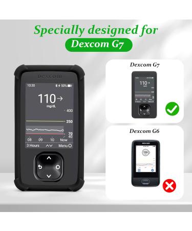 YOUSHARES Dexcom G7 Receiver Case - Shockproof Anti-Scratch Anti-Slip Cover for Dexcom G7 Glucose Monitor (Black) Black Case - Buy Online on GoSupps.com