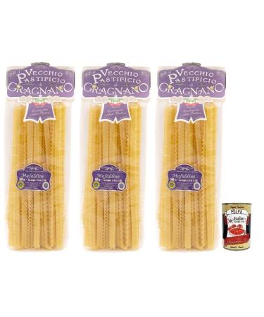 Italian Gourmet E.R. Il Vecchio Pastificio di Gragnano Pasta Mafaldine Set of 3 IGP Gragnano pasta made from high-quality durum wheat semolina 500 g + box of 400 g