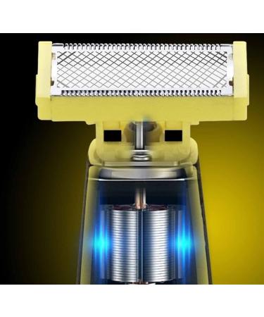 Buy Waterproof Wet and Dry Electric Shaver for Men - Rechargeable Full Body Shaving - Yellow | International Shipping Available - Buy Online on GoSupps.com