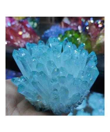 1pcs 300-700g Natural Crystal Cluster Electroplated Yellow Crystal Cluster Reiki Stone Crystal Tip House Decorative Home Collections (Size : 400-500g)