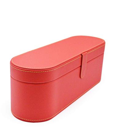 ANREONER Portable Case for Dyson Supersonic Hair Dryer Magnetic Flip PU Leather Moisture-proof Anti-scratch Dustproof Organizer for Travel - Red