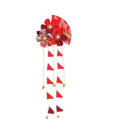 FRCOLOR Japanese Hair Clip Kimono Red Japanese Hair Accessories Japanese Tassel Hairpin Hairpin Japanese Tassels Hair Barrettes Vintage Tassels Hairpin Tassels Kimono Geisha Hair Accessories