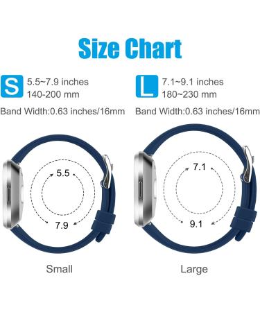 10 Pack Slim Bands Compatible with Fitbit Versa 2 for Women Men - Soft Silicone Replacement Wristbands - Small Size - Wine Red/Navy Blue/Dark Green/White/Light Blue/Black/Gray/Mint - Metal Buckle - Fits Fitbit Versa, Versa 2, Versa Lite - Buy Online on GoSupps.com