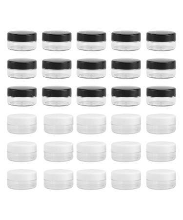 Cabilock 30 pieces glass cream cans 10g ointment put cream -ons creams Crochema lip balm with lid mini doses empty gel hinge cosmetic container for nail art cream ointment containers