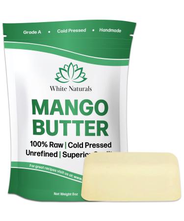 Unrefined Mango Butter 1lb Raw Organic Natural Great Moisturizer Cold Pressed Can Substitute Shea Butter in DIY Body Butters Soap Making Base Lotions Lip Balm and Hair Growth or Use Alone 16oz Block 1 Pound (Pack...