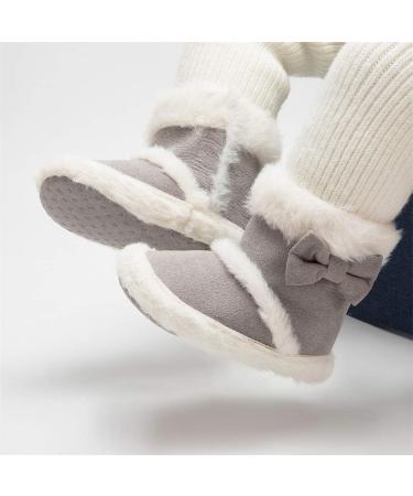 Sonsage Infant Baby Snow Boots | Soft Anti-Skid Sole Winter Booties | 6-12 Months | Grey - Buy Online on GoSupps.com