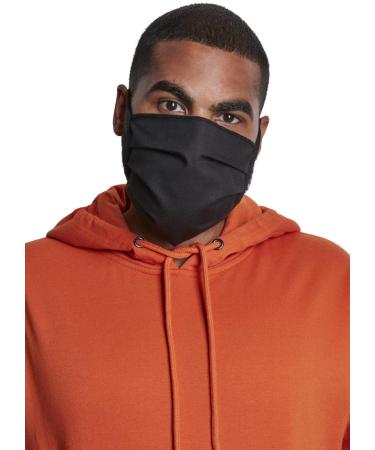 Build Your Brand Unisex-Adult Cotton Face Mask 3-Pack Everyday Mask Black one size