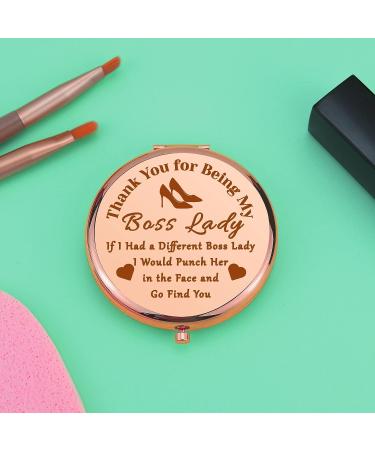Boss Lady Retirement Gift Compact Makeup Mirror for Women | Leader Mentor Appreciation Thank You Gift | Folding Mirror for Her - Christmas Birthday Present - Buy Online on GoSupps.com