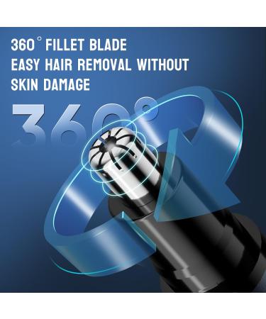 Nose Hair Trimmer for Men & Women - LED Light Digital Display Painless Ear & Nose Clipper USB Rechargeable (Dark Blue - Buy Online on GoSupps.com