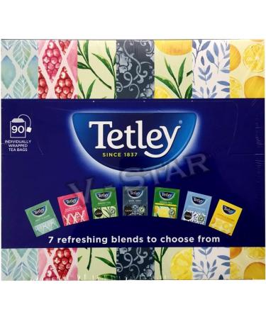  Tetley TETLEY Pack of 90 individually wrapped tea bags - 7 mixed flavors - 90 bags (1 box) - Buy Online on GoSupps.com