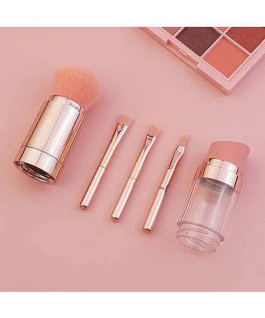 5 in 1 Makeup Brush Portable Electroplated Soft Hair Eyebrow Eyeshadow Brush for Office Lady (Electroplated Rose Gold) - Buy Online on GoSupps.com