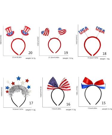 hgnxa 4th July Hair Hoop Headwear for Independence Day Headband American Flags Head Boppers American Theme Independence Day Flag Bow Style - Buy Online on GoSupps.com