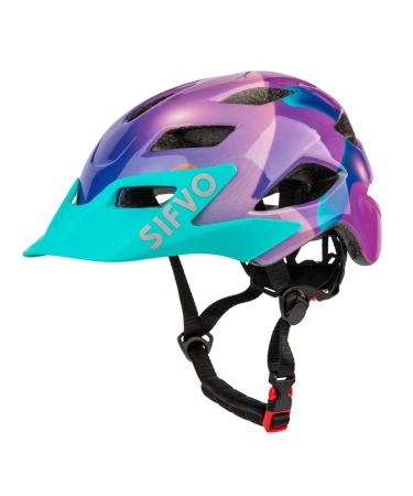 Kids Helmet, SIFVO Kids Bike Helmet Boys and Girls Bike Helmet with Cool Visor Helmet for Kids 5-14, Kids Bike Helmets Youth Bike Helmet Adjustable & Lightweight 50-57cm A Purplehot
