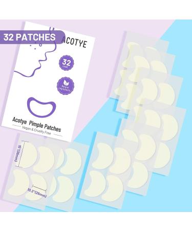 Acotye Pimple Patches - 32 Powerful Large Tea Tree Oil & Salicylic Acid Acne Treatments for Quick Healing of Breakouts on Chin Cheeks & Back - Buy Online on GoSupps.com