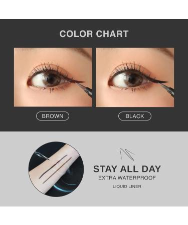 FreshO2 Longwear Liquid Liner - Precision Brush Tip, Brown - Waterproof, Oilproof, Smudgeproof - Vegan & Cruelty Free - Made In Taiwan - Buy Online on GoSupps.com