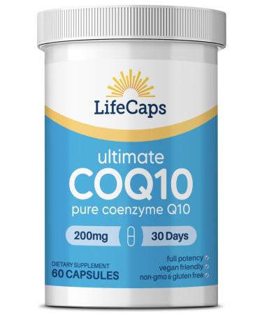 LifeCaps CoQ10 200mg - Ultimate CoQ10 - Ultra High Absorption Q10 Supplements - 60 Count
