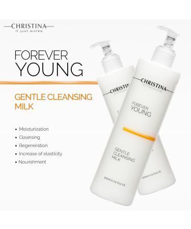 Christina Forever Young Gentle Cleansing Milk with Retinol | Anti-Aging Nourishing Formula for Dry Skin | Glycolic Acid Vitamin A & E | 24-Hour Care for Ages 30-45 | 300ml - Buy Online on GoSupps.com
