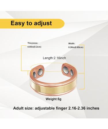 Shop Elegant Copper Rings for Women | Pure Two-Tone Gold Magnetic Adjustable Jewelry - Buy Online on GoSupps.com