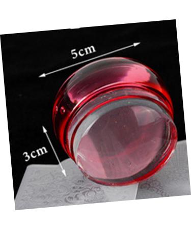 minkissy 2 Set Nail Art Stamping Tool Nail Stamping Plate Nail Stamper Clear Nail Polish Transparent Nail Polish Nail Art Tool Nail Tools Nail Art Stamper Manicure Mold 3*3*2cm Red - Buy Online on GoSupps.com