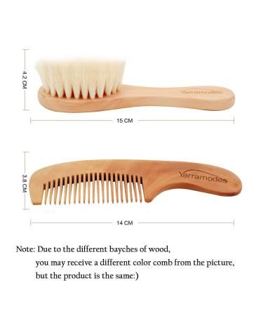 Baby Goat Hair Brush and Comb Set for Newborns & Toddlers - Eco-Friendly Safe Brush for Cradle Cap - Natural Wooden Comb - Perfect Baby Shower Gift - Buy Online on GoSupps.com