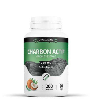 Activated Vegetable Charcoal - 200 mg - 200 Capsules - ORGALIANE
