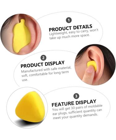 FRCOLOR 1 Set 30 Pairs Foam Earbuds - Travel Hearing Protection & Sleeping Comfort - Moldable Plastic for Noise Reduction - Buy Online on GoSupps.com