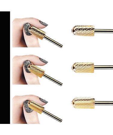 Safety Nail Drill Bit Set - Professional 3Pcs Carbide Bits for Acrylic Nails - Medium Fine Coarse - 3/32 Inch - Buy Online on GoSupps.com