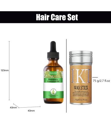 Hair Wax Stick & Rosemary Oil - Organic Hair Growth Products | Flyaways Control & Slick Back Hair Accessories for Women | SET 01 - Buy Online on GoSupps.com