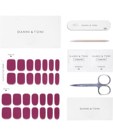 DANNI & TONI Semi Cured Gel Nail Polish Strips in Medium Violet Red - 28 Stickers | Salon-Quality Manicure Set - Buy Online on GoSupps.com