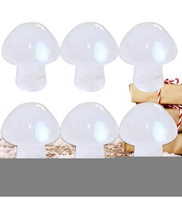 Crystal Mushroom | Polished Mushroom Shape Healing Crystal Set - Mushroom Crystal Combination Bulks for Collection Meditation Decoration Guanglu White Crystal - Buy Online on GoSupps.com